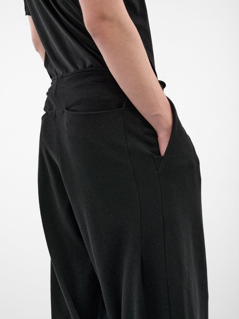 Black Wide Leg Wrap Trousers (KKAW26T12-25-SMOOTH-BLACK)