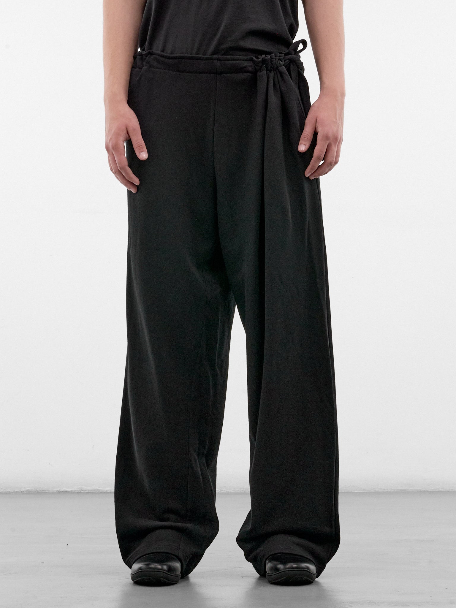Black Wide Leg Wrap Trousers (KKAW26T12-25-SMOOTH-BLACK)