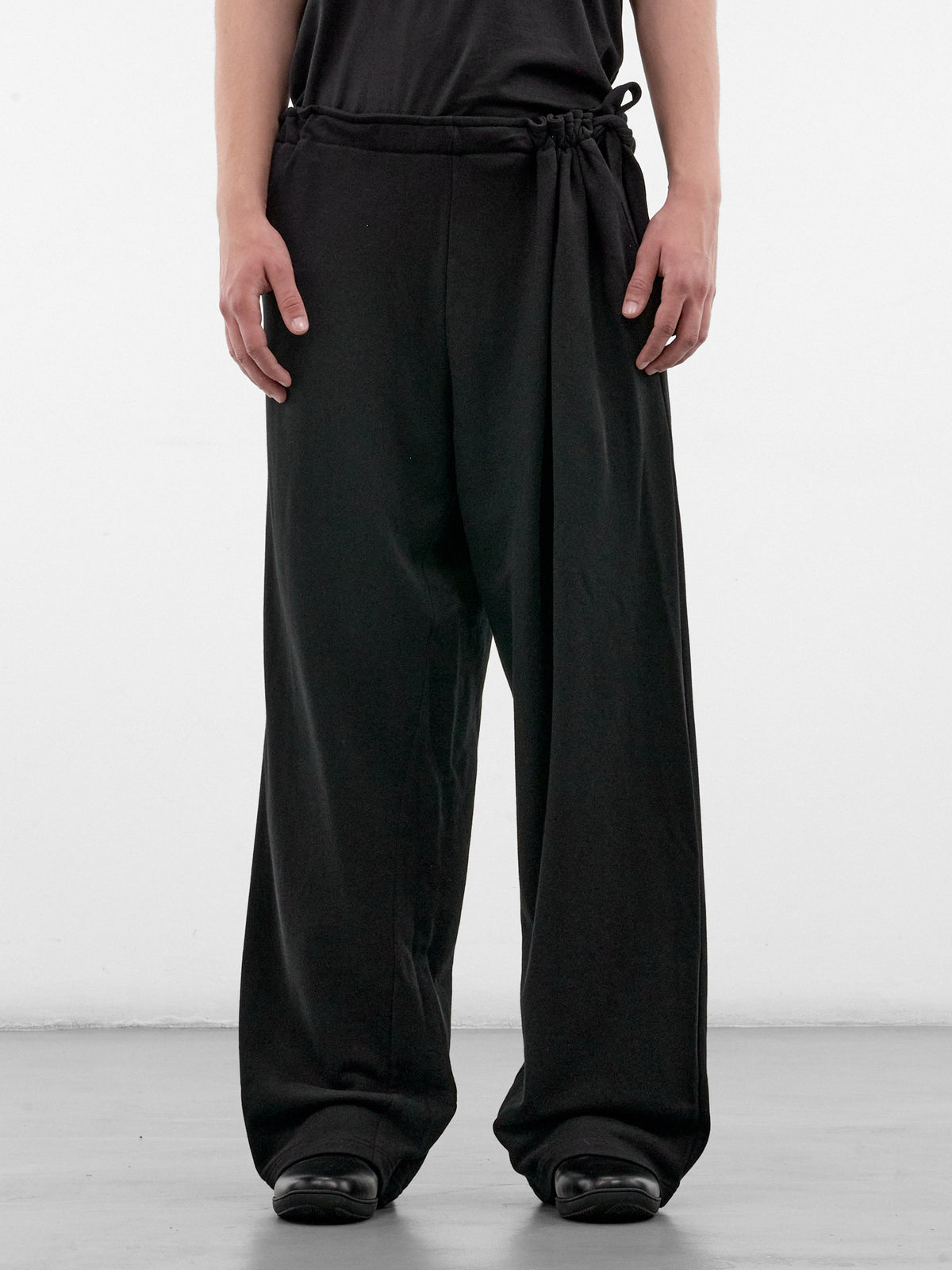 Black Wide Leg Wrap Trousers (KKAW26T12-25-SMOOTH-BLACK)