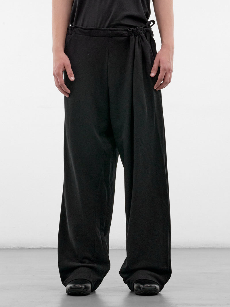 Black Wide Leg Wrap Trousers (KKAW26T12-25-SMOOTH-BLACK)