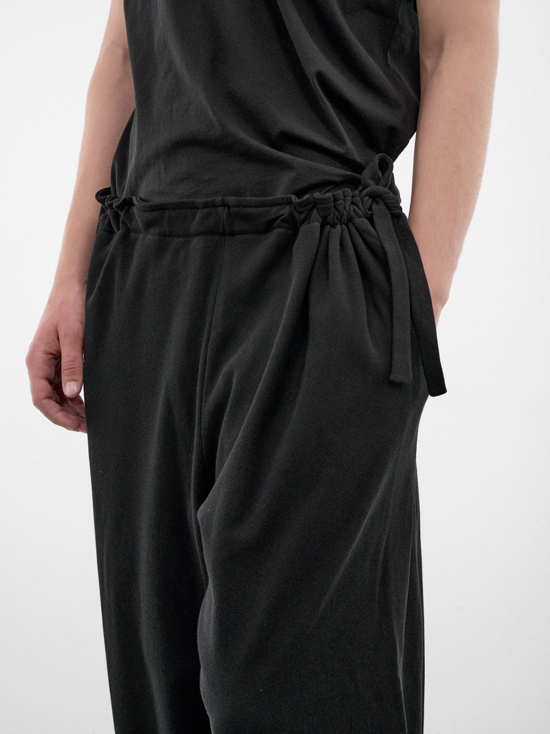 Black Wide Leg Wrap Trousers (KKAW26T12-25-SMOOTH-BLACK)