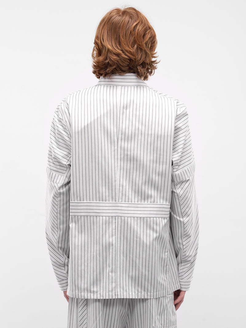 Diagonal Stripe Kyan Shirt (KKSS26SH01-67-KHAKI-BEIGE)