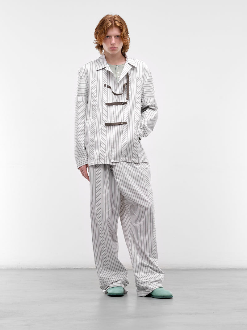 Diagonal Stripe Kyan Shirt (KKSS26SH01-67-KHAKI-BEIGE)