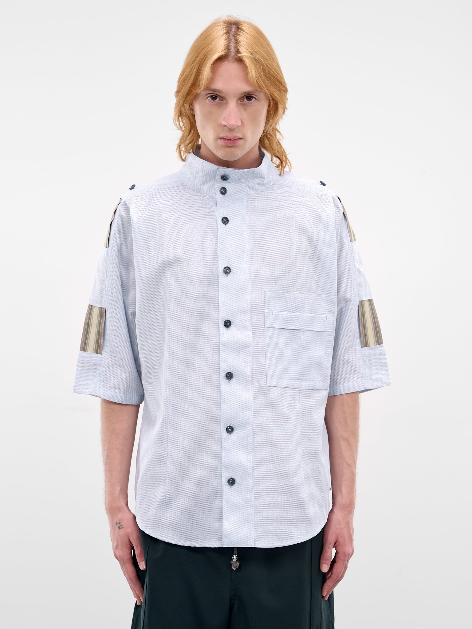 Gabor Cotton Mesh Strap Shirt (KKSS26SH04-PALE-BLUE)