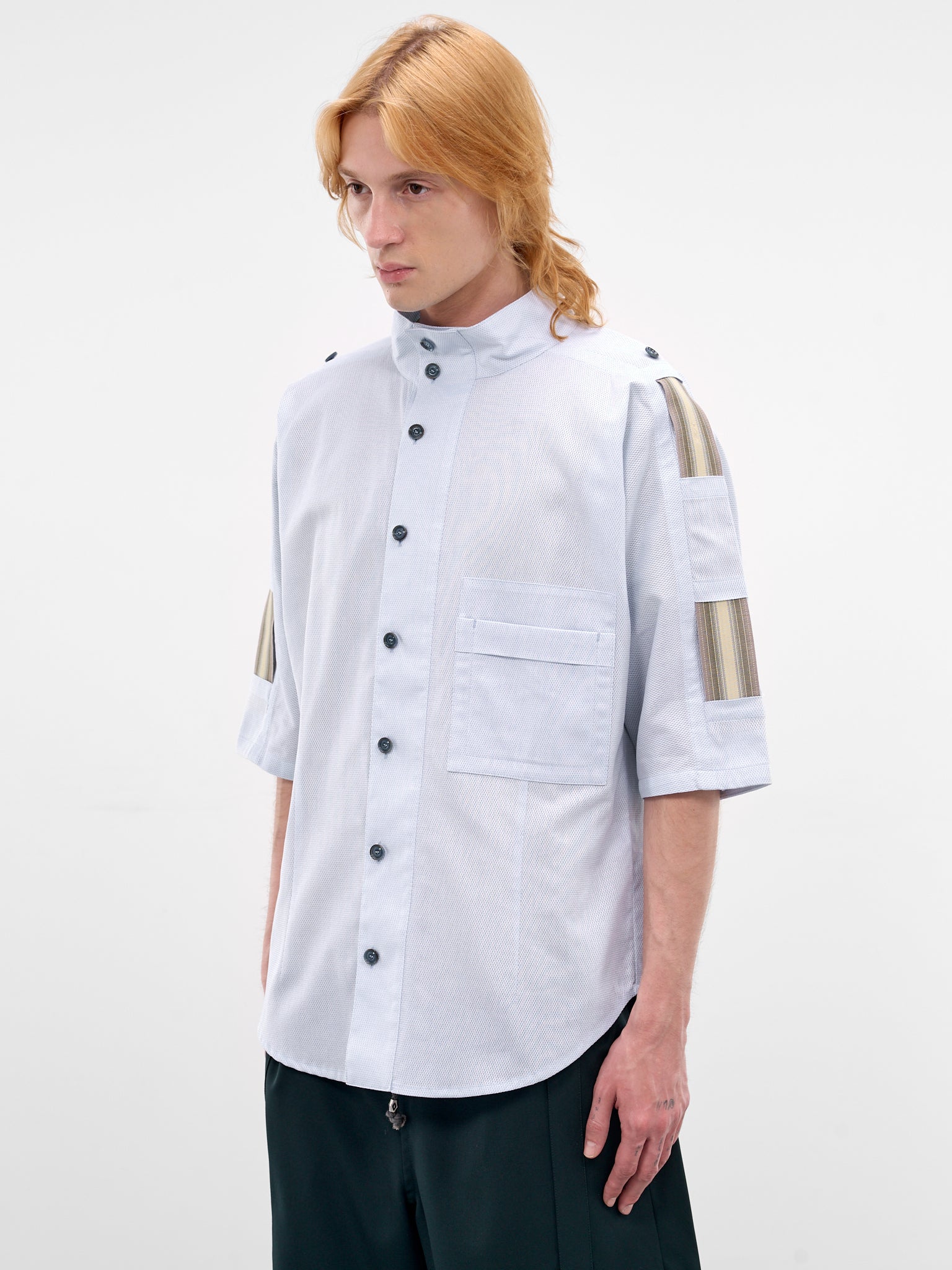 Gabor Cotton Mesh Strap Shirt (KKSS26SH04-PALE-BLUE)