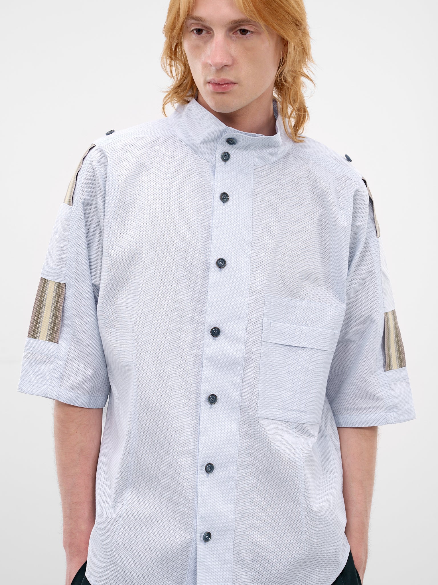 Gabor Cotton Mesh Strap Shirt (KKSS26SH04-PALE-BLUE)