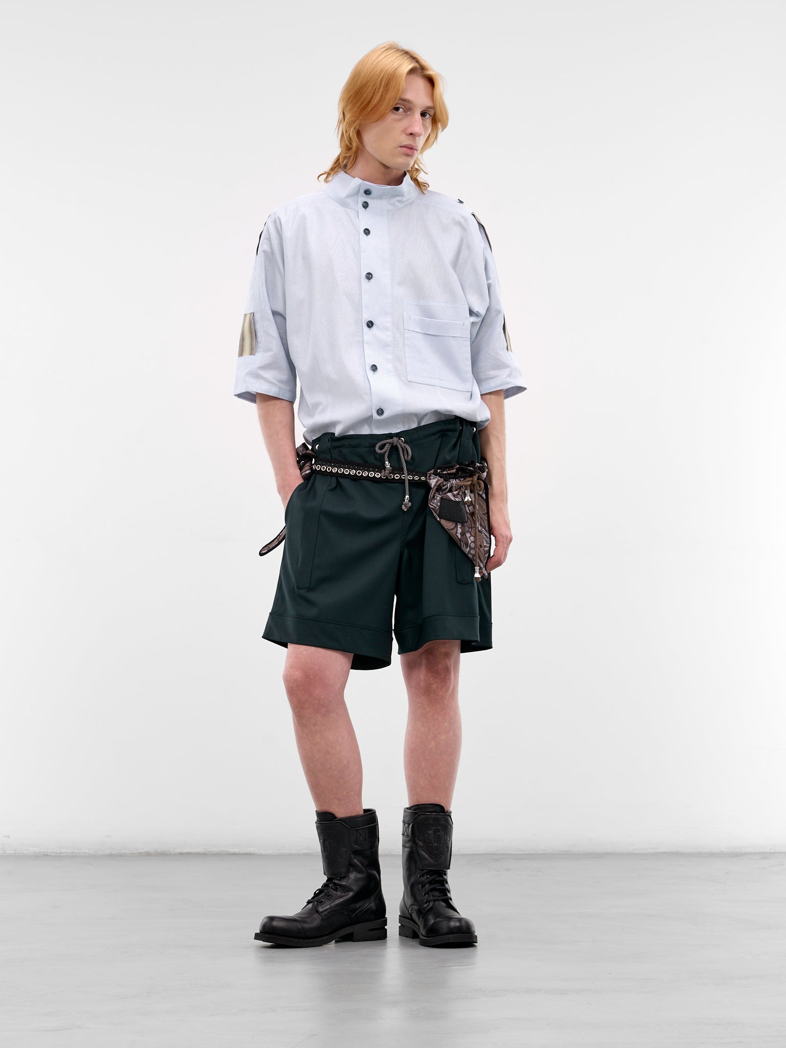 Gabor Cotton Mesh Strap Shirt (KKSS26SH04-PALE-BLUE)