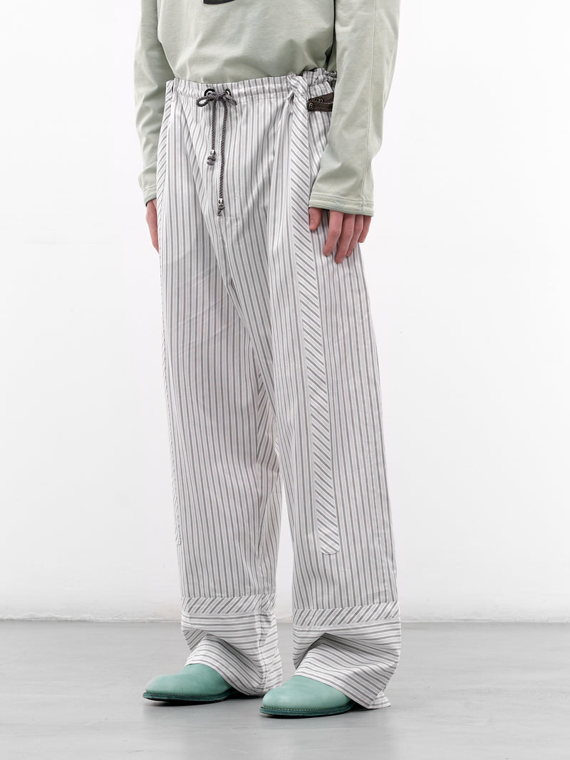 Diagonal Striped Kyan Trousers (KKSS26T06-22-KHAKI-BEIGE)