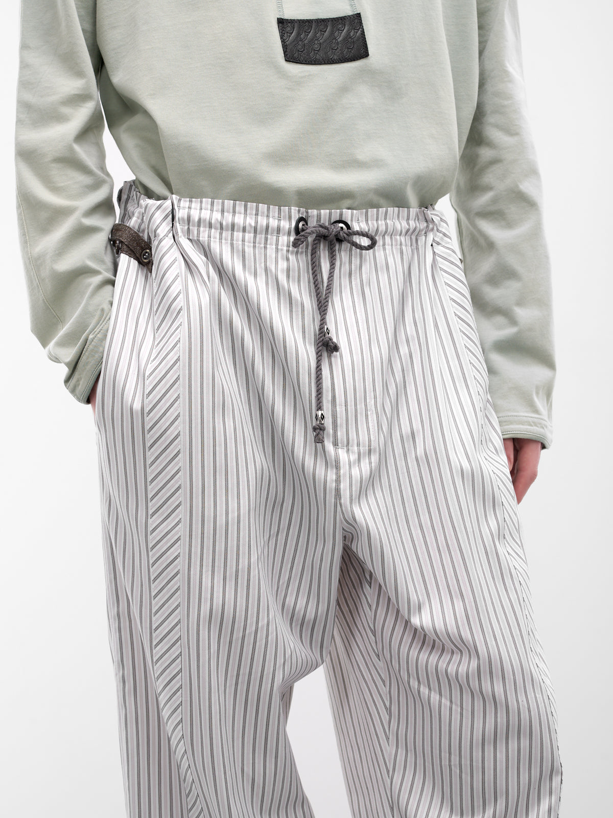 Diagonal Striped Kyan Trousers (KKSS26T06-22-KHAKI-BEIGE)