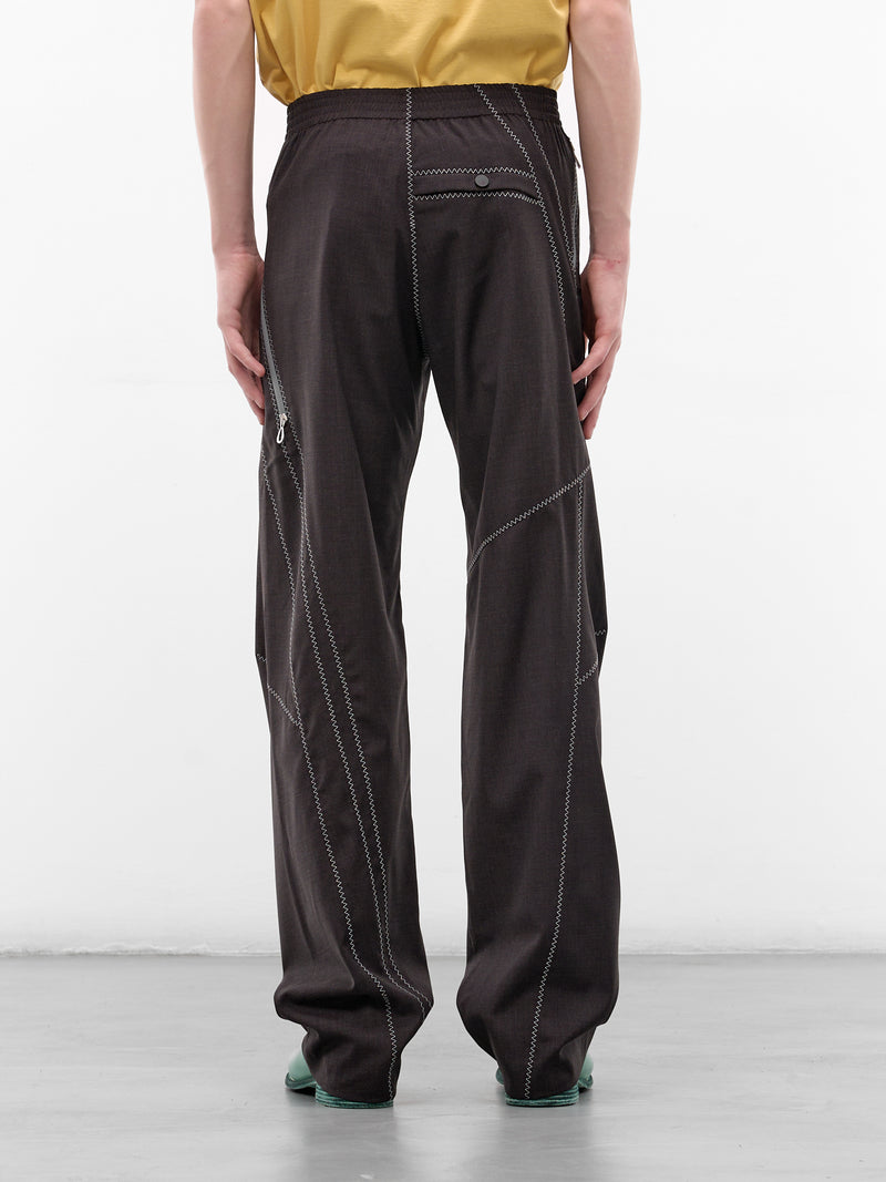 Fosco Wool Asymmetric Panel Trousers (KKSS26T12-32-UMBER-BROWN)