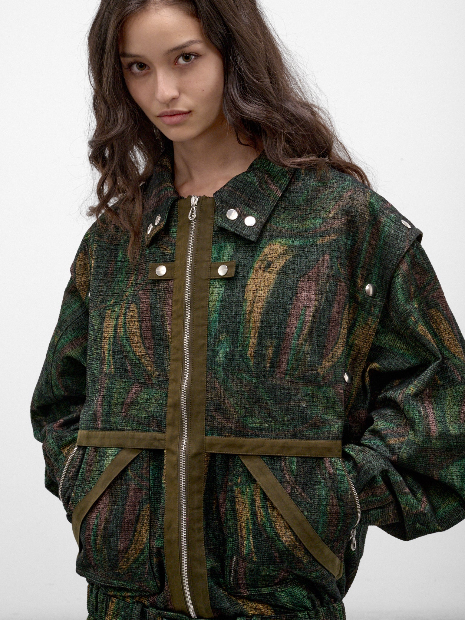 Forest Print Chine Zip Jacket (KKWAW26J03-31-FOREST-PRINT)
