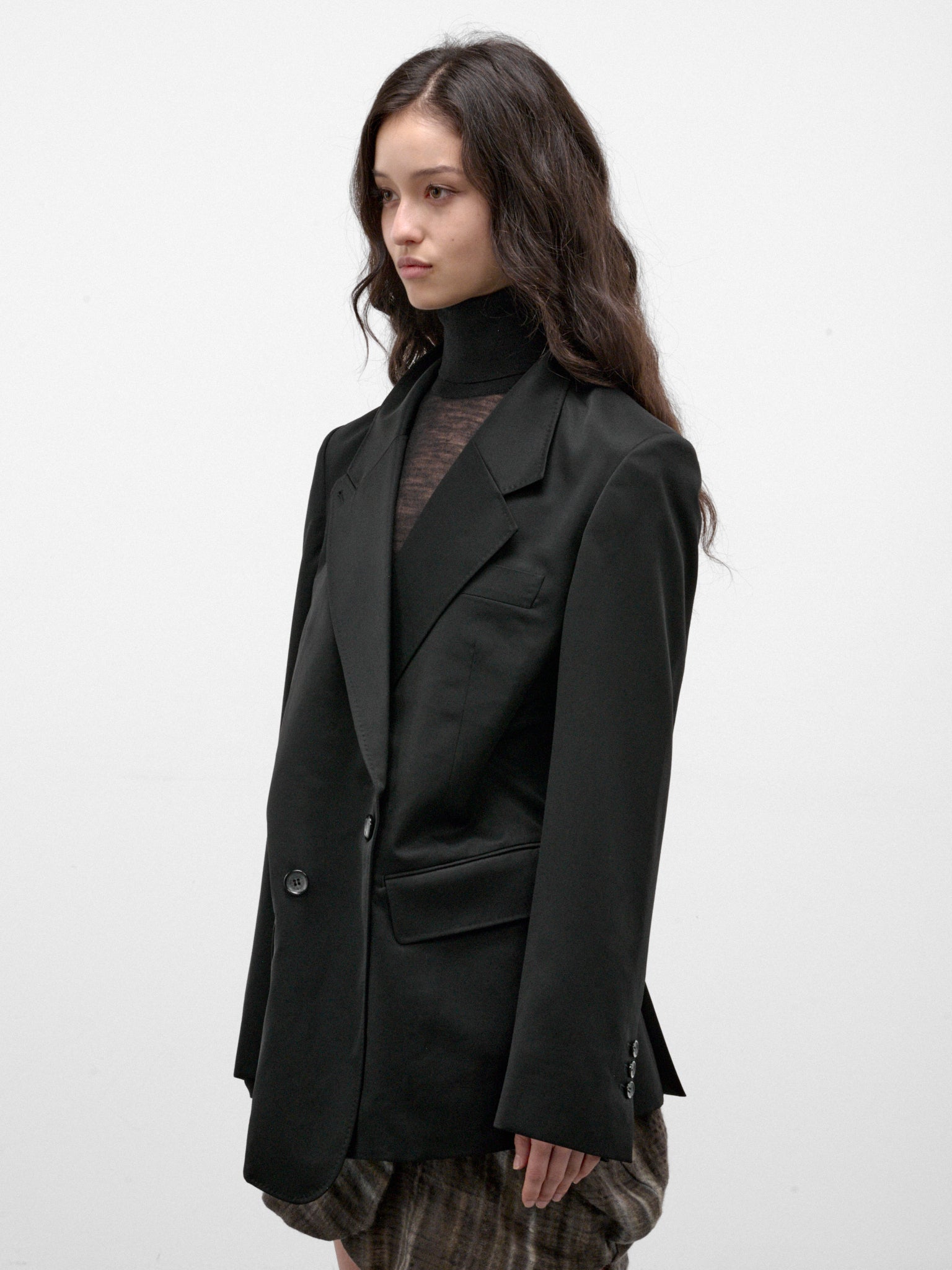 Black Wool Tailored Blazer (KKWAW26J05-32-JET-BLACK)