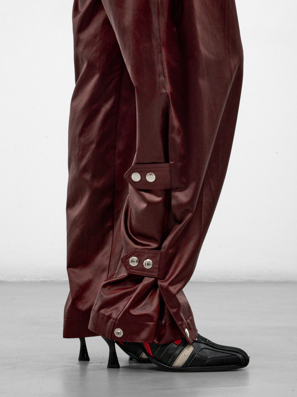 Umber Satin Pleated Trousers (KKWAW26T01-1-BURNT-UMBER)