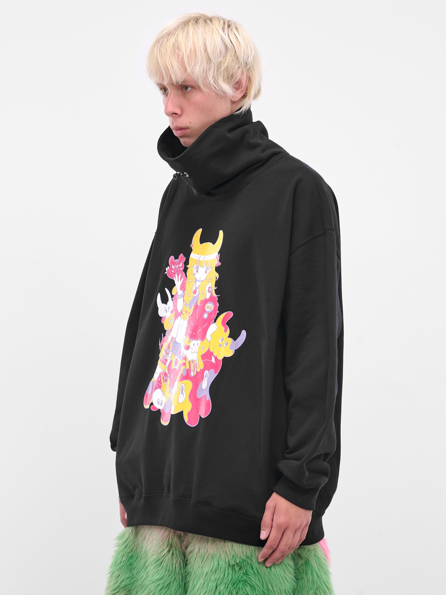 Black Graphic High Neck Sweatshirt (KL1005-BLACK)