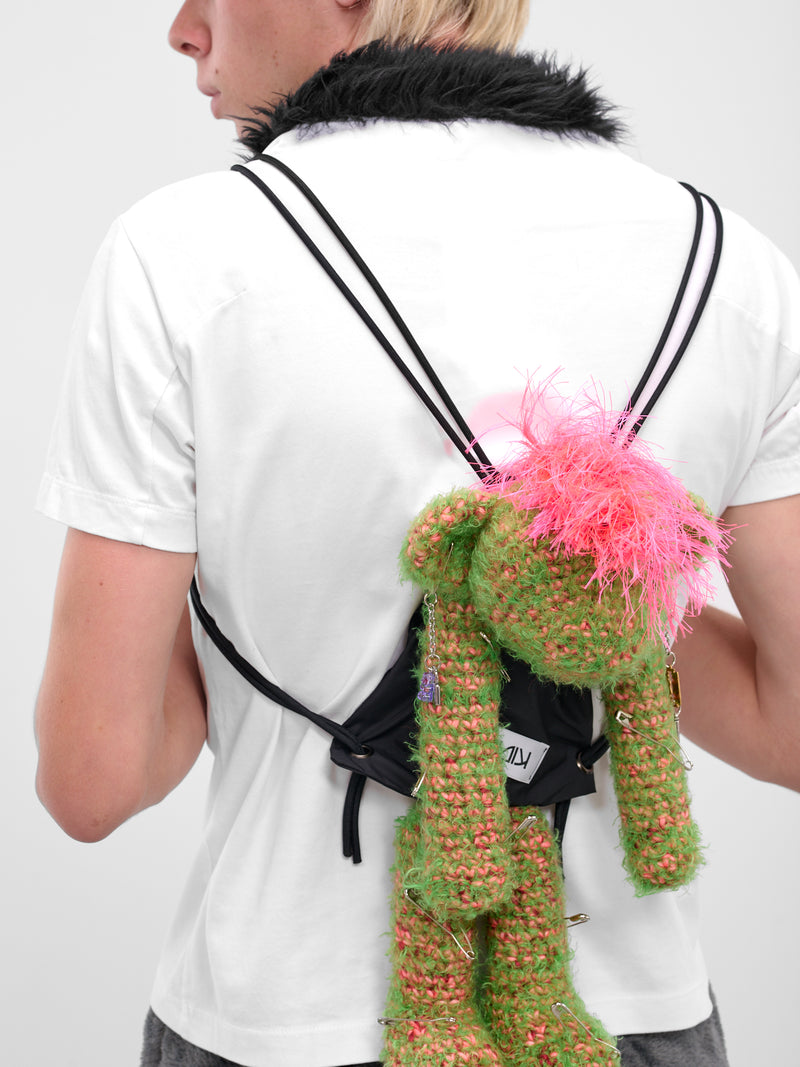 Green & Pink Teddy Bear Bag (KL1035-GREEN-BLACK)