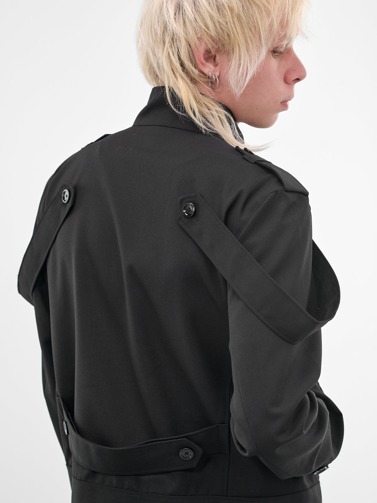 Black Double Zip Strap Jacket (KL1048-BLACK)