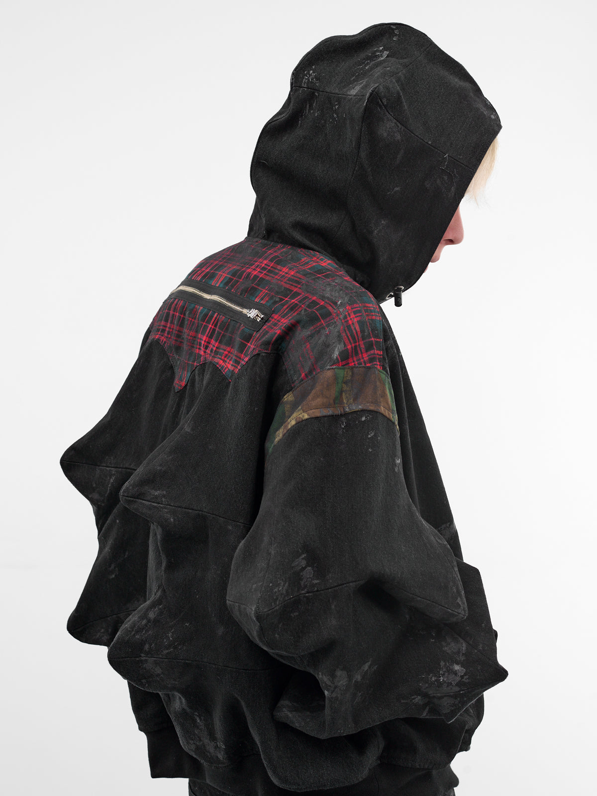 Black Sculptural Spike Patch Jacket (KL1050-BLACK)