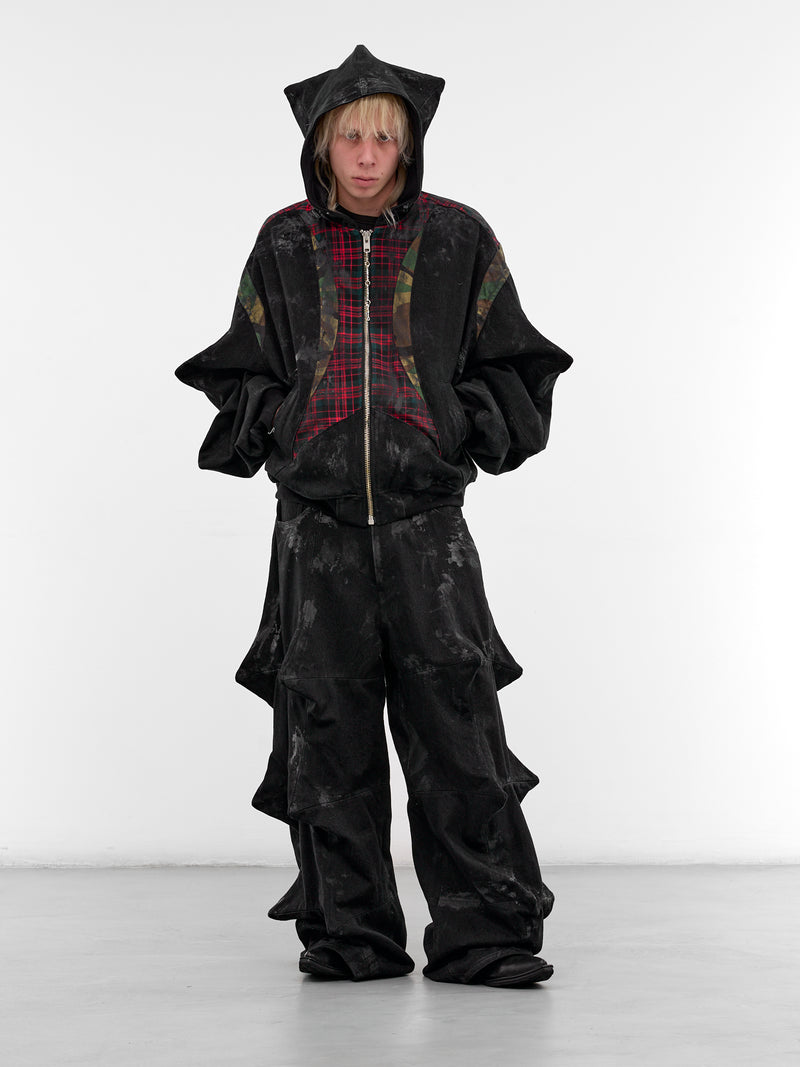 Black Sculptural Spike Patch Jacket (KL1050-BLACK)