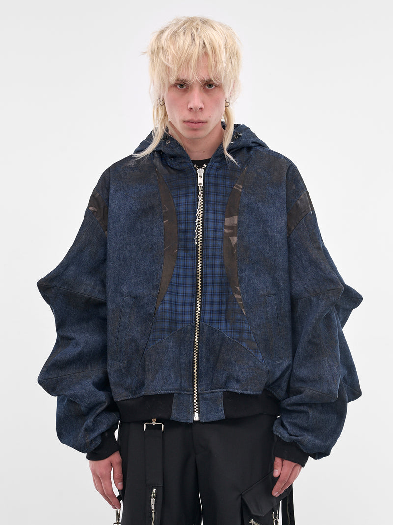 Indigo Sculptural Spike Patch Jacket (KL1050-INDIGO)
