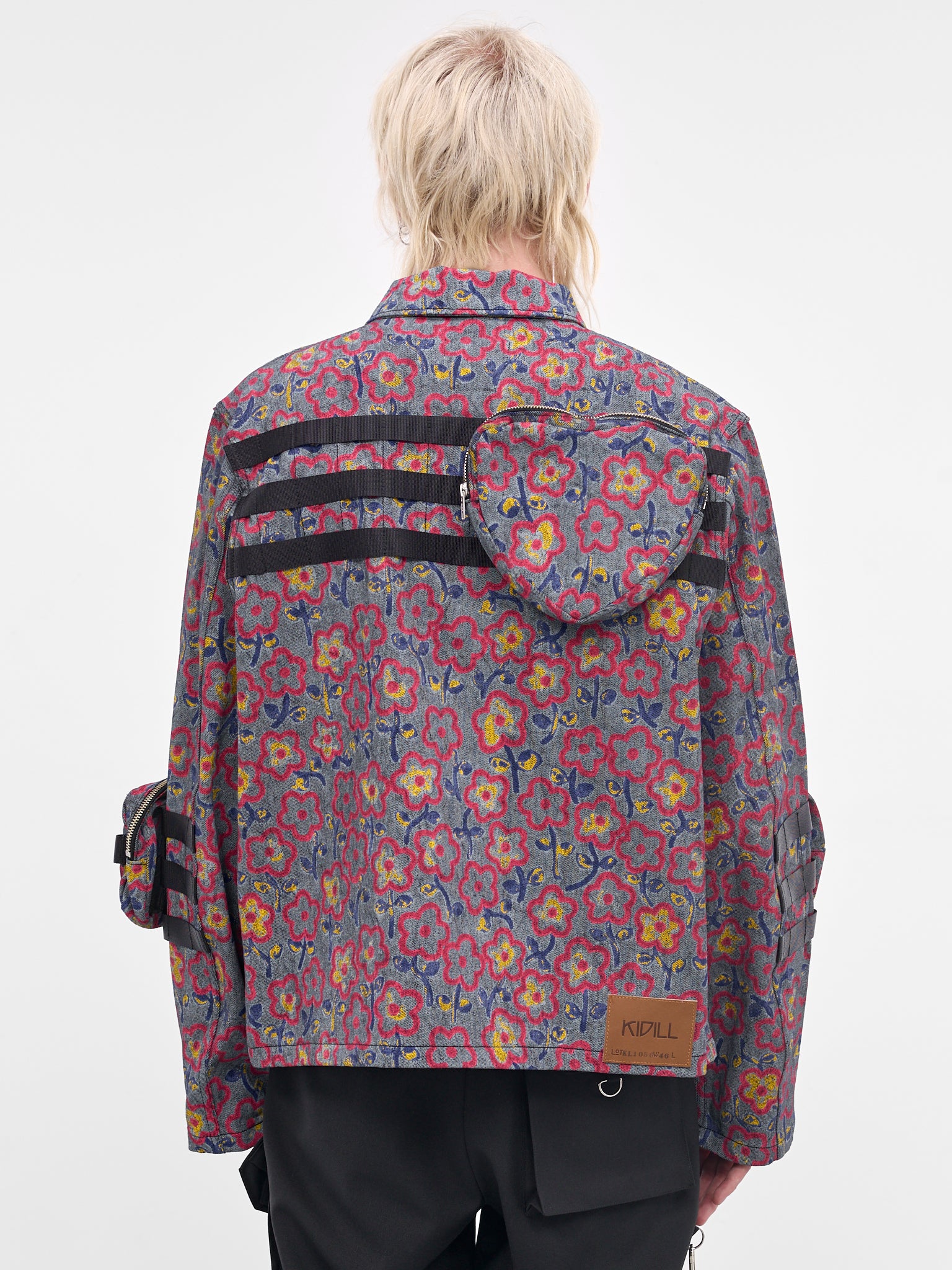 Flower Print Pocket Zip Jacket (KL1056-GREY-FLOWER)