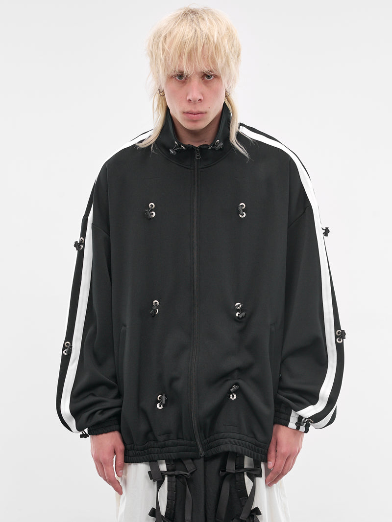 Black Nylon Bungee Track Jacket (KL1064-BLACK)