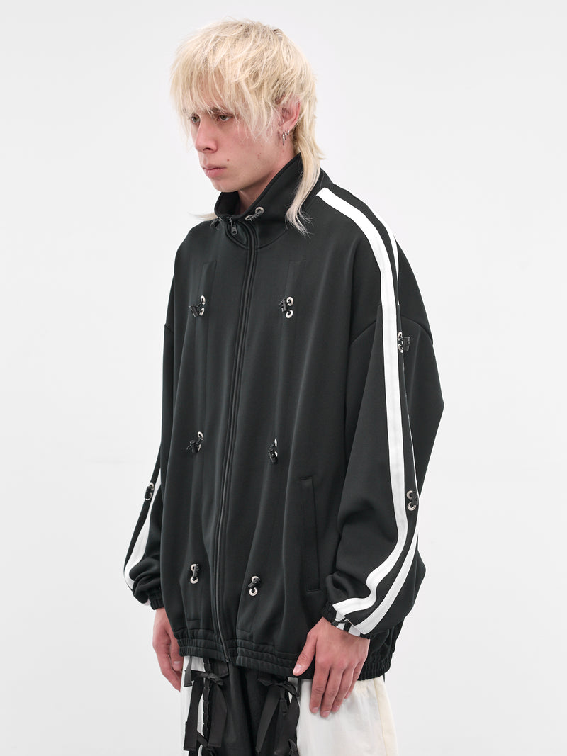 Black Nylon Bungee Track Jacket (KL1064-BLACK)
