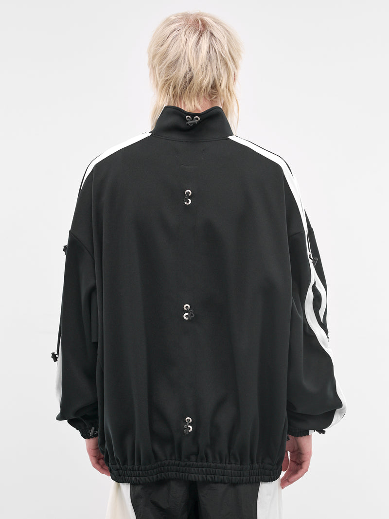 Black Nylon Bungee Track Jacket (KL1064-BLACK)