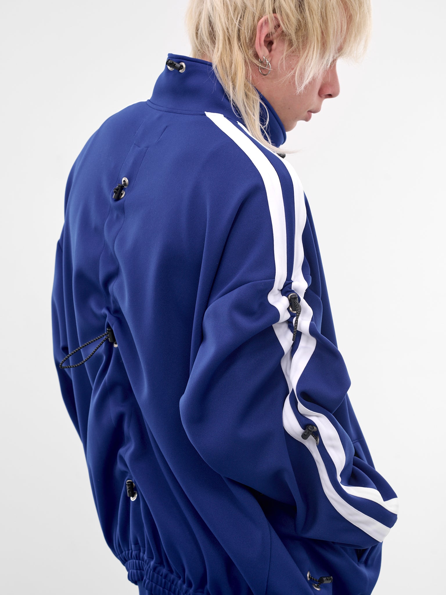 Navy Nylon Bungee Track Jacket (KL1064-NAVY-BLUE)