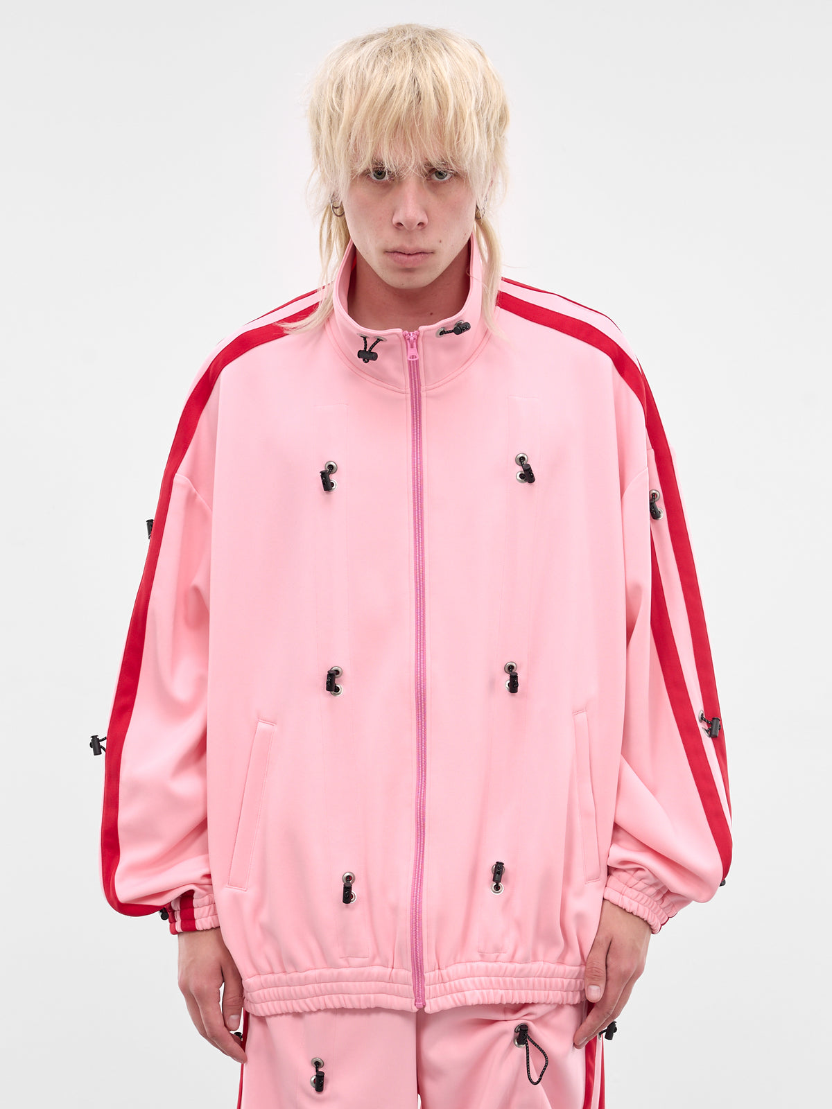 Pink Nylon Bungee Track Jacket (KL1064-PINK)