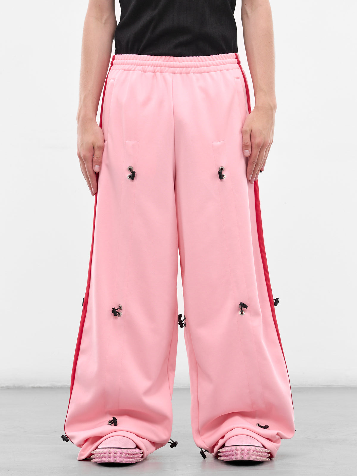 Pink Bungee Striped Track Pants (KL1065-PINK)