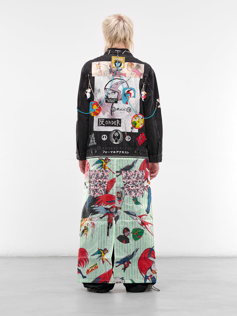 Anime Print Paneled Punk Jacket (KL1108-BLACK)