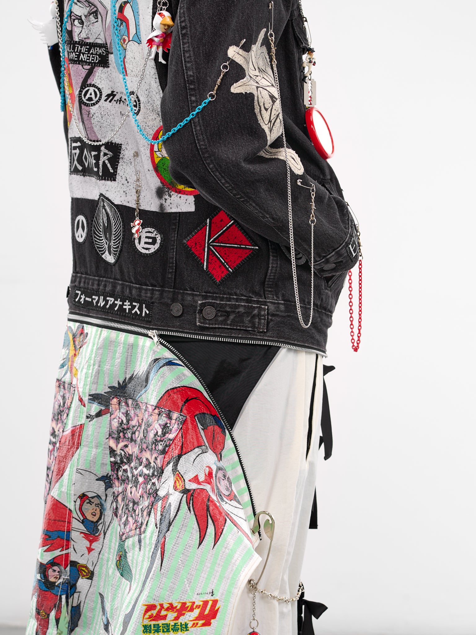 Anime Print Paneled Punk Jacket (KL1108-BLACK)