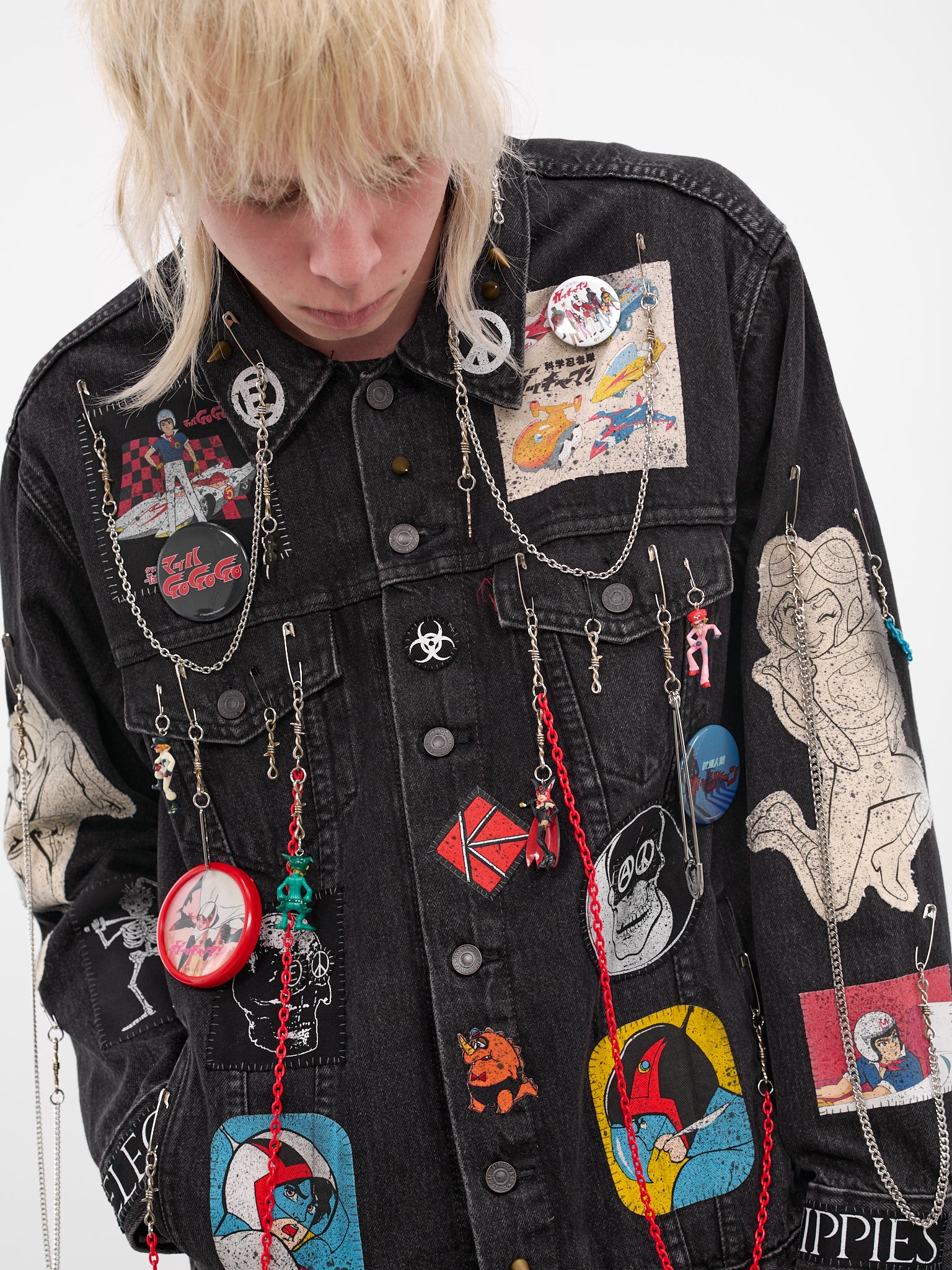 Anime Print Paneled Punk Jacket (KL1108-BLACK)