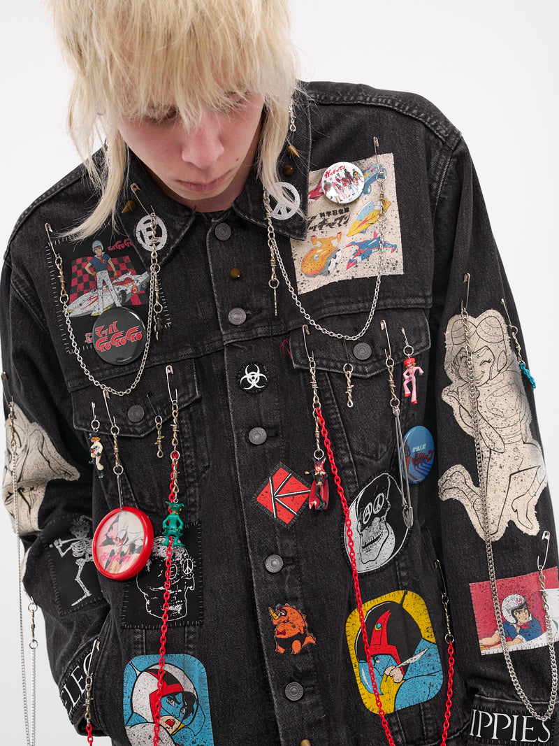 Anime Print Paneled Punk Jacket (KL1108-BLACK)