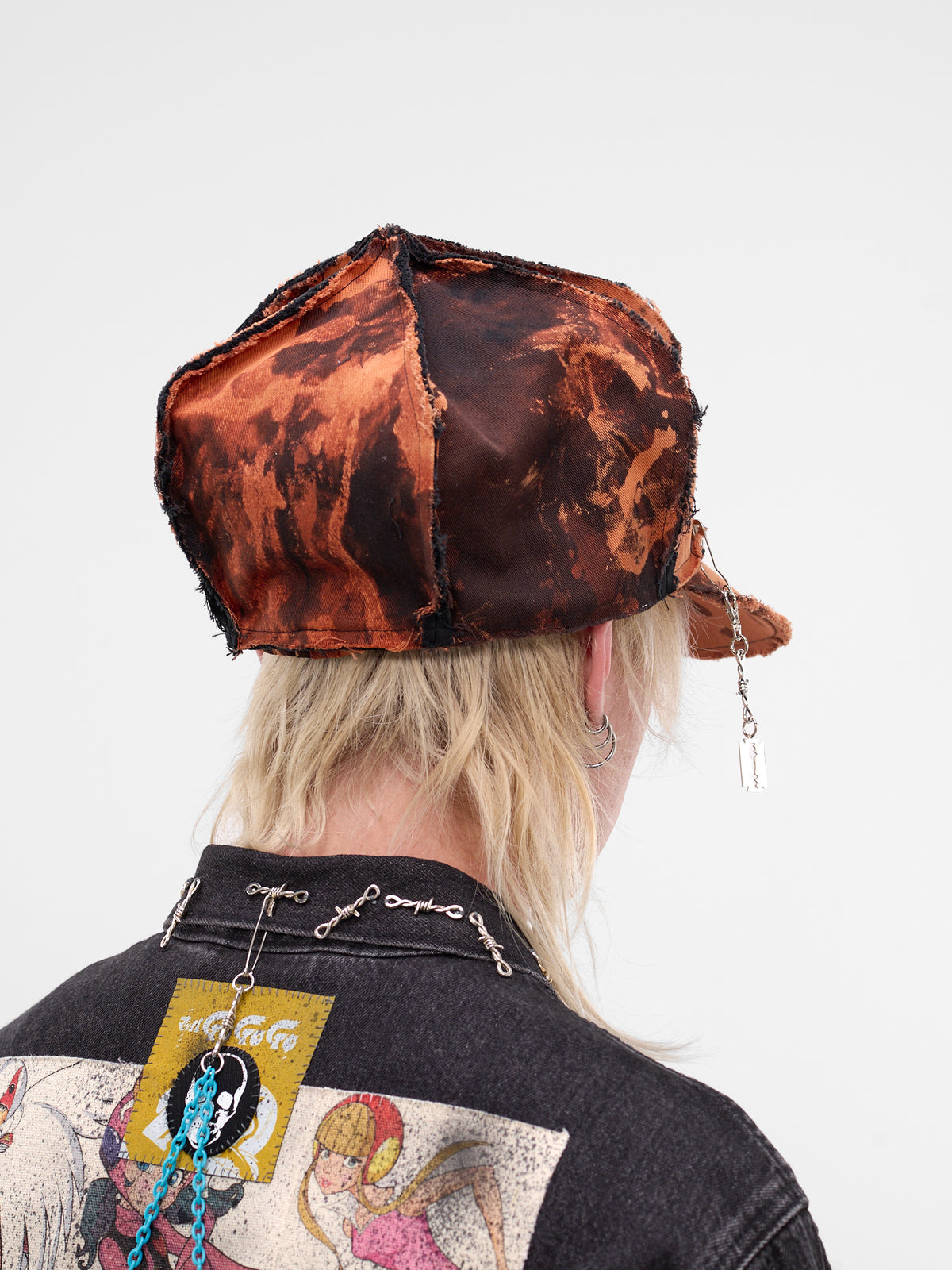 Bleached Distressed Hat (KL1113-BLACK-BLEACH)