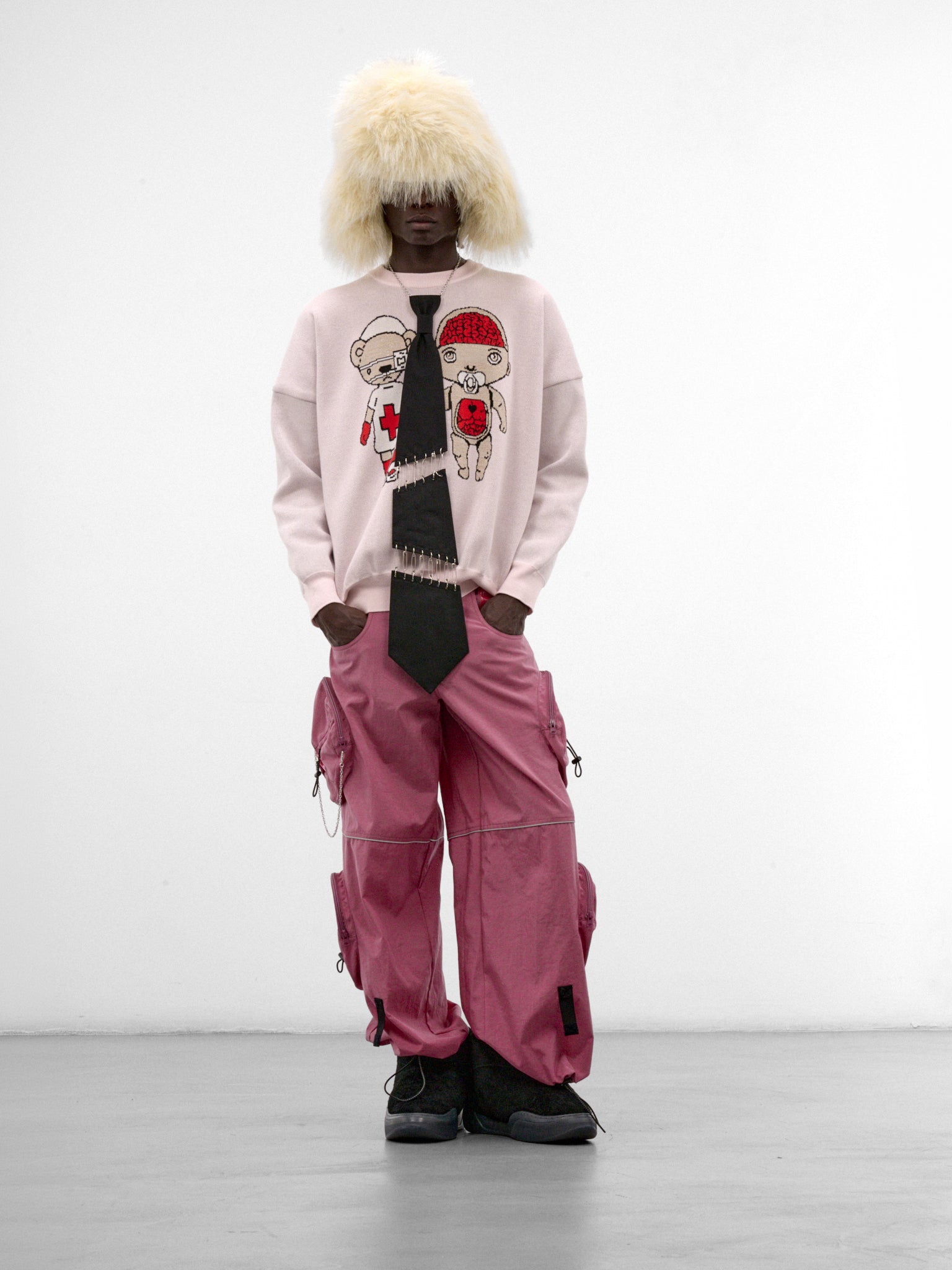 Pink Nylon Cargo Pants (KL1134-CYCLAMEN-PINK)