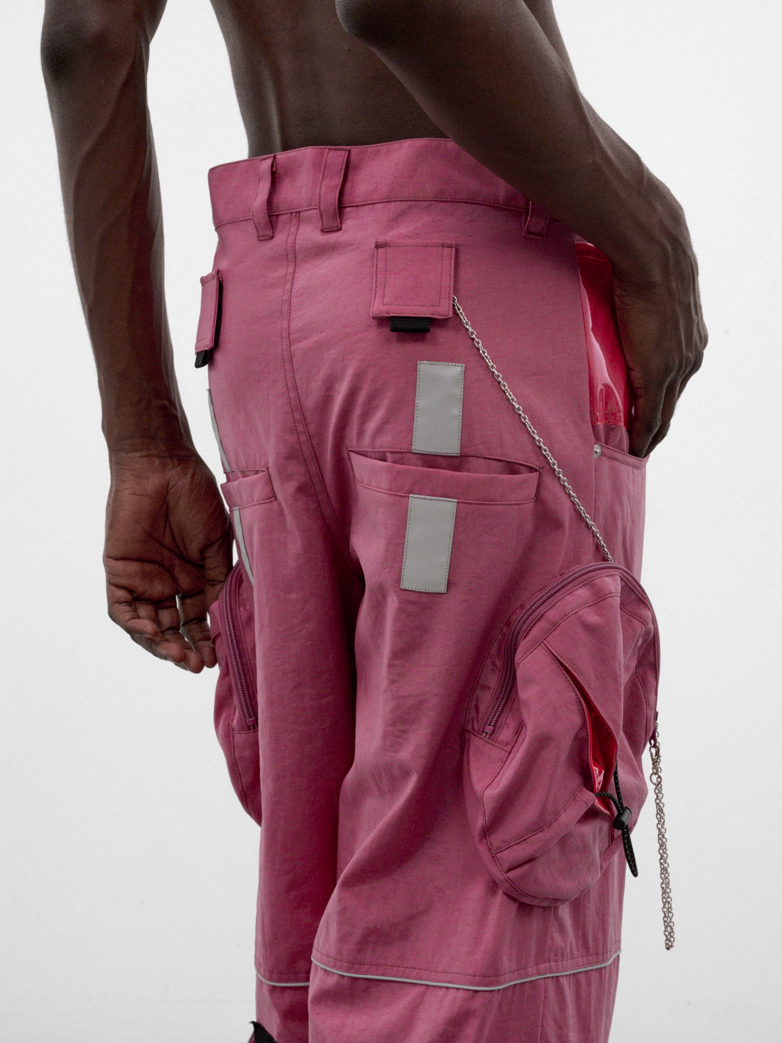 Pink Nylon Cargo Pants (KL1134-CYCLAMEN-PINK)