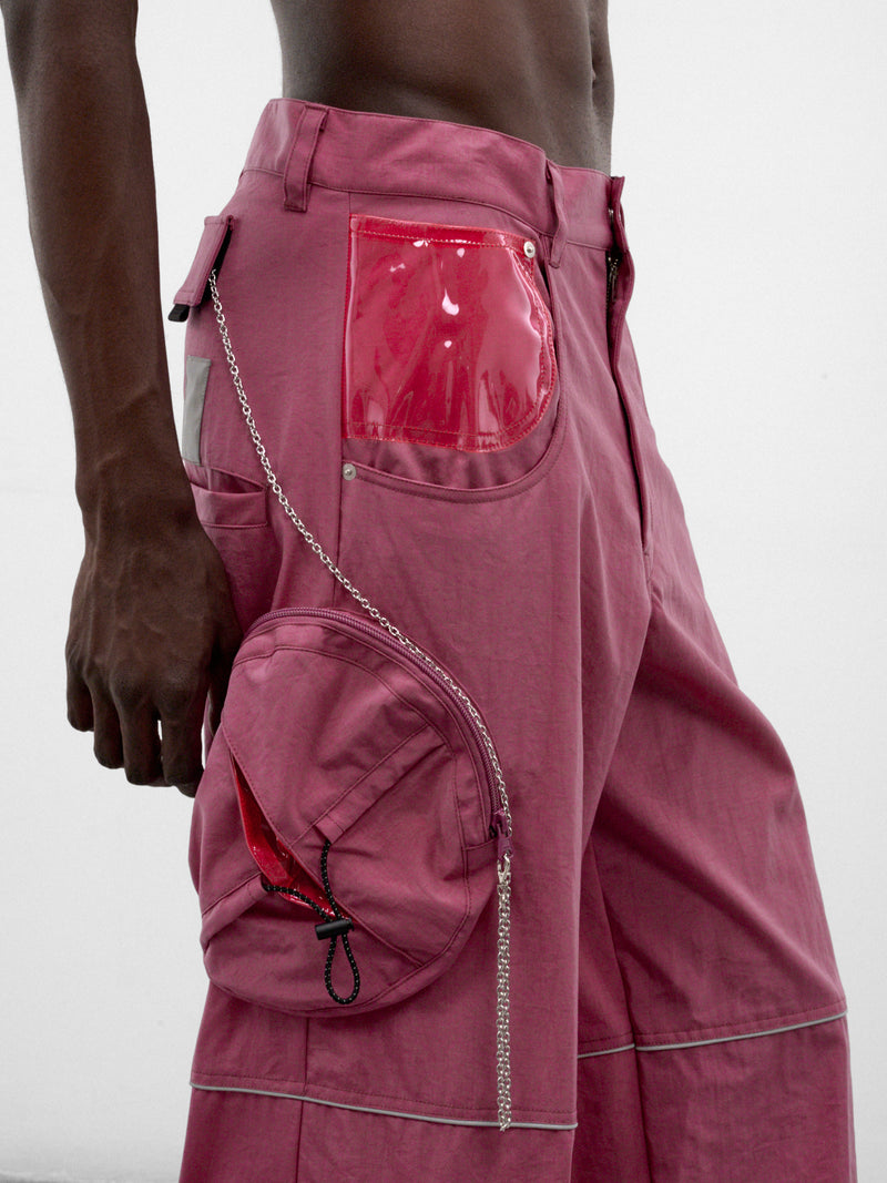 Pink Nylon Cargo Pants (KL1134-CYCLAMEN-PINK)