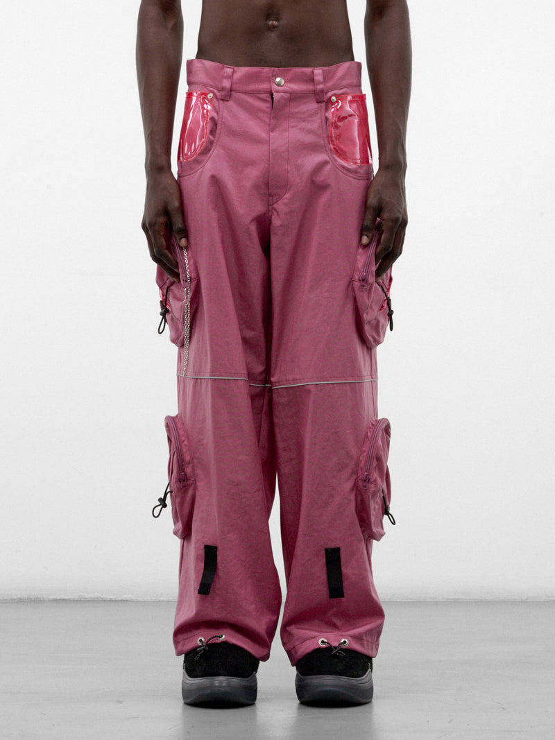Pink Nylon Cargo Pants (KL1134-CYCLAMEN-PINK)