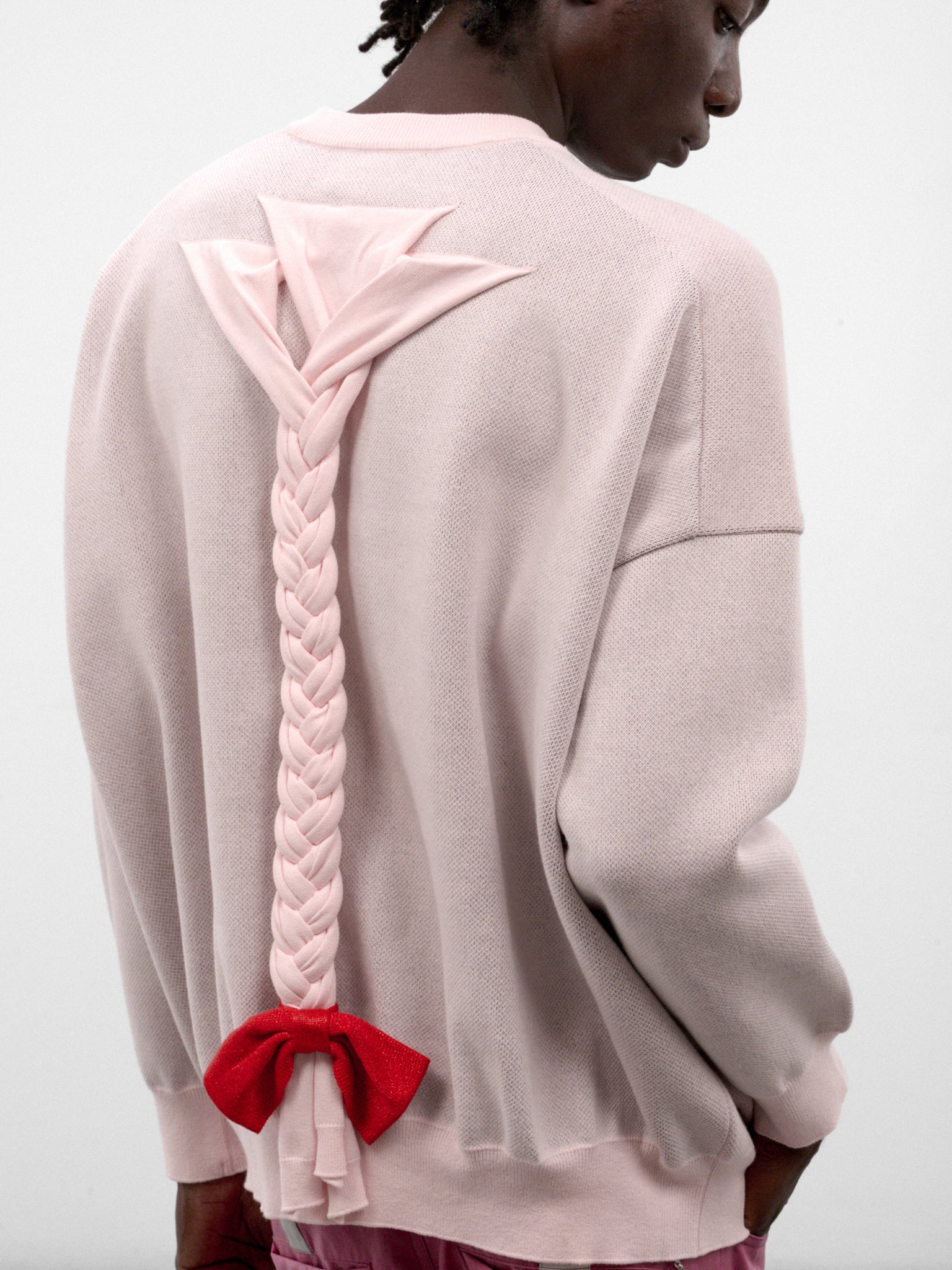 Pink Graphic Knit Crewneck Sweatshirt (KL1150-BABY-PINK)
