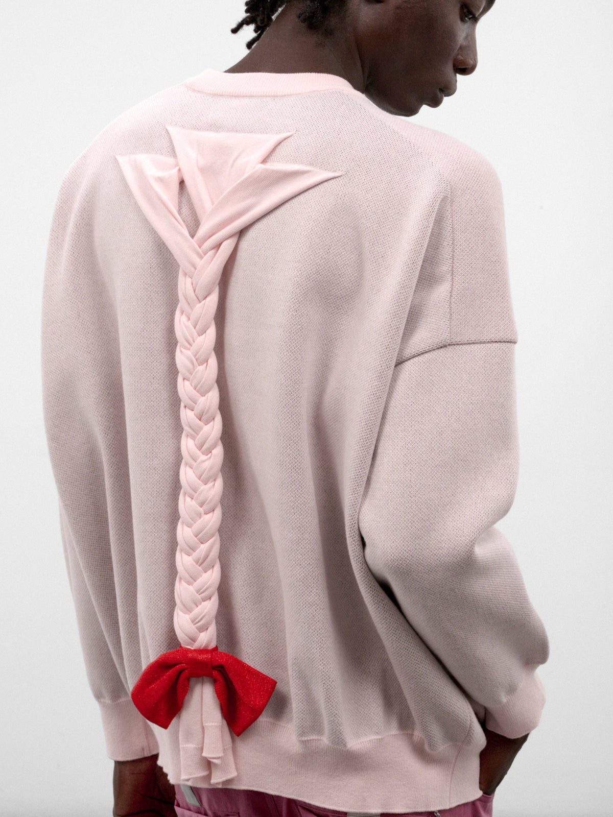 Pink Graphic Knit Crewneck Sweatshirt (KL1150-BABY-PINK)