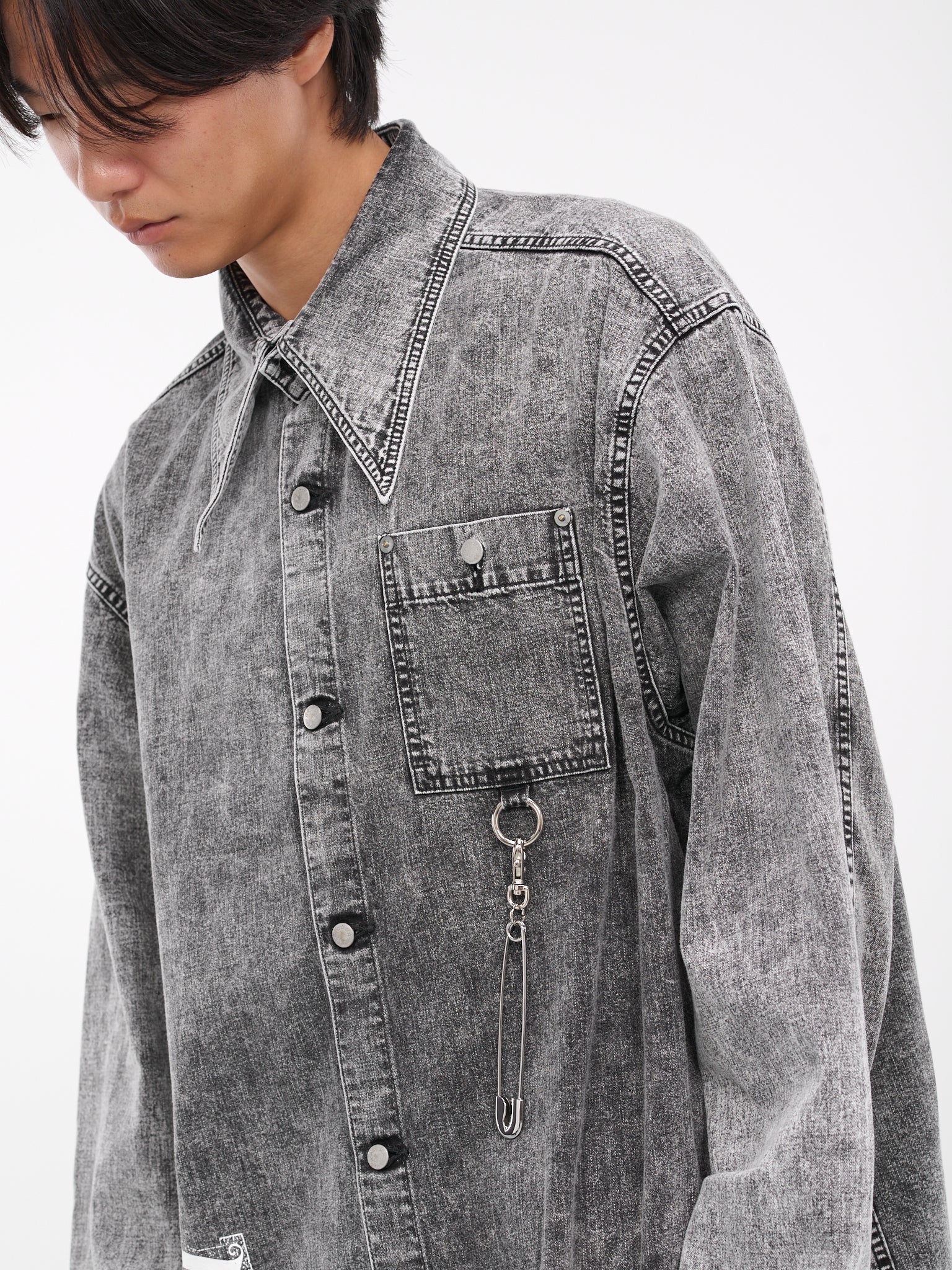 KIDILL X EDWIN Patches Black Denim Shirt-Jacket - Wrong Weather