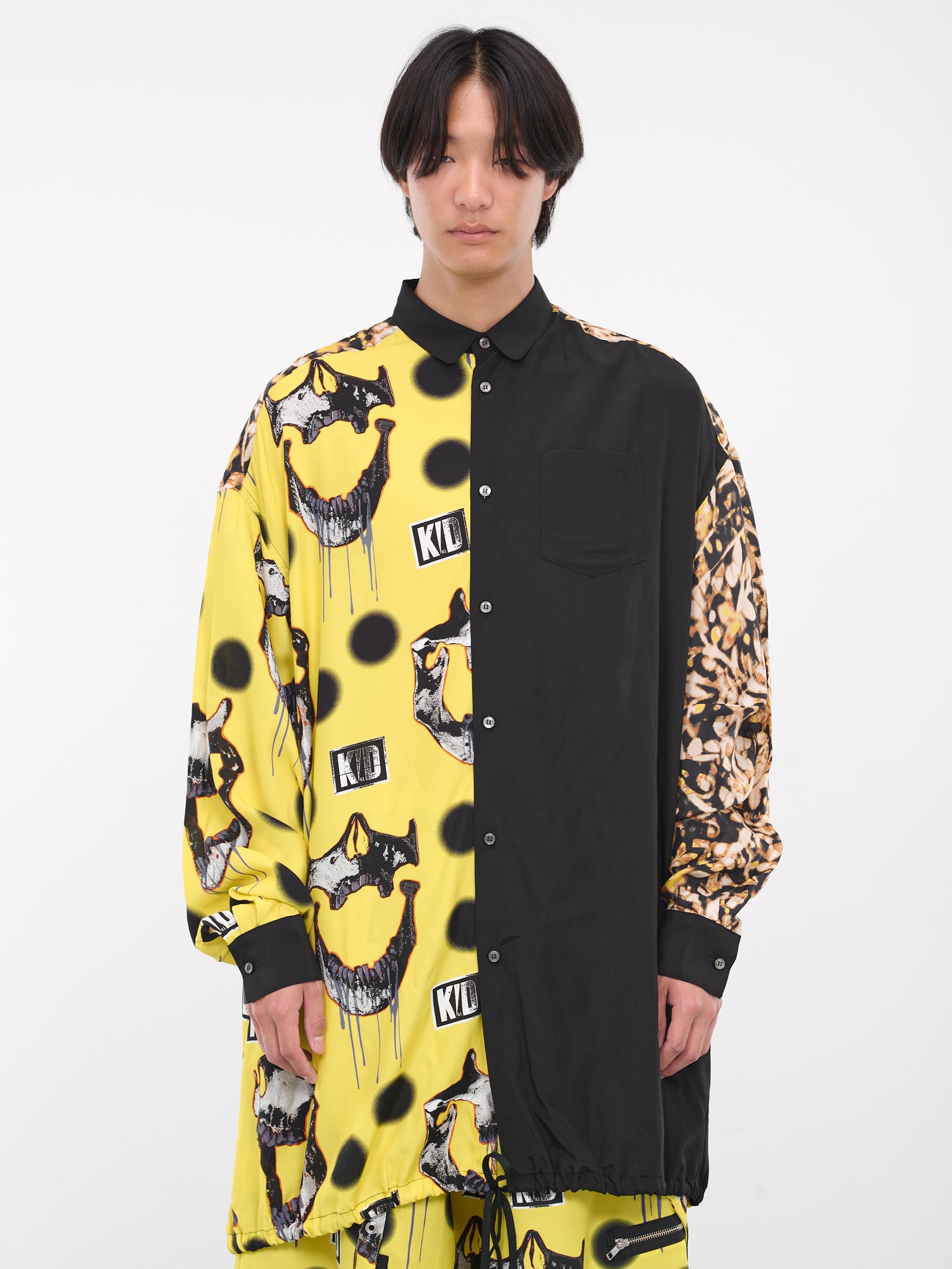 Skull Panel Shirt (KL745-YELLOW-SKULL)