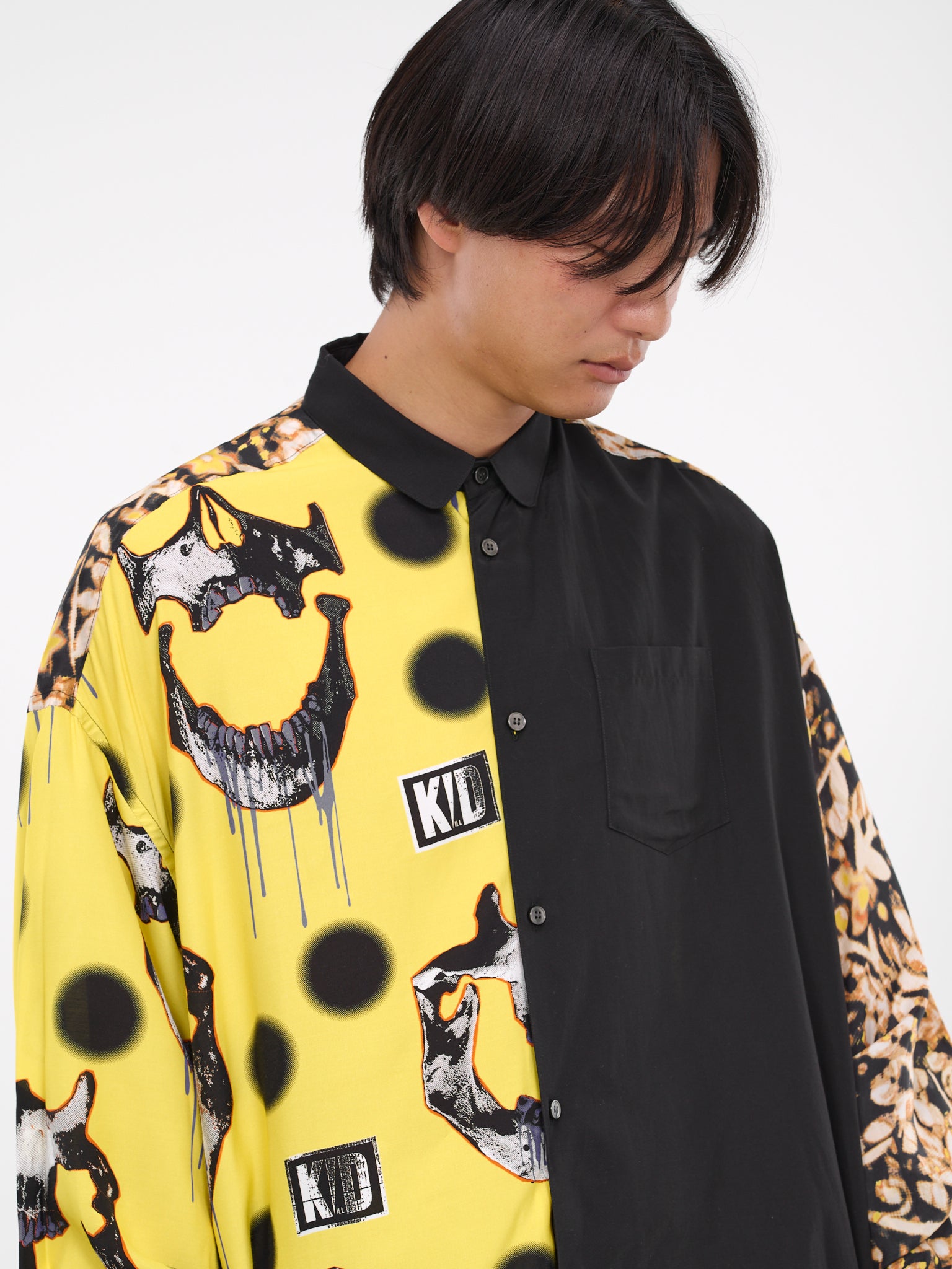 Skull Panel Shirt (KL745-YELLOW-SKULL)