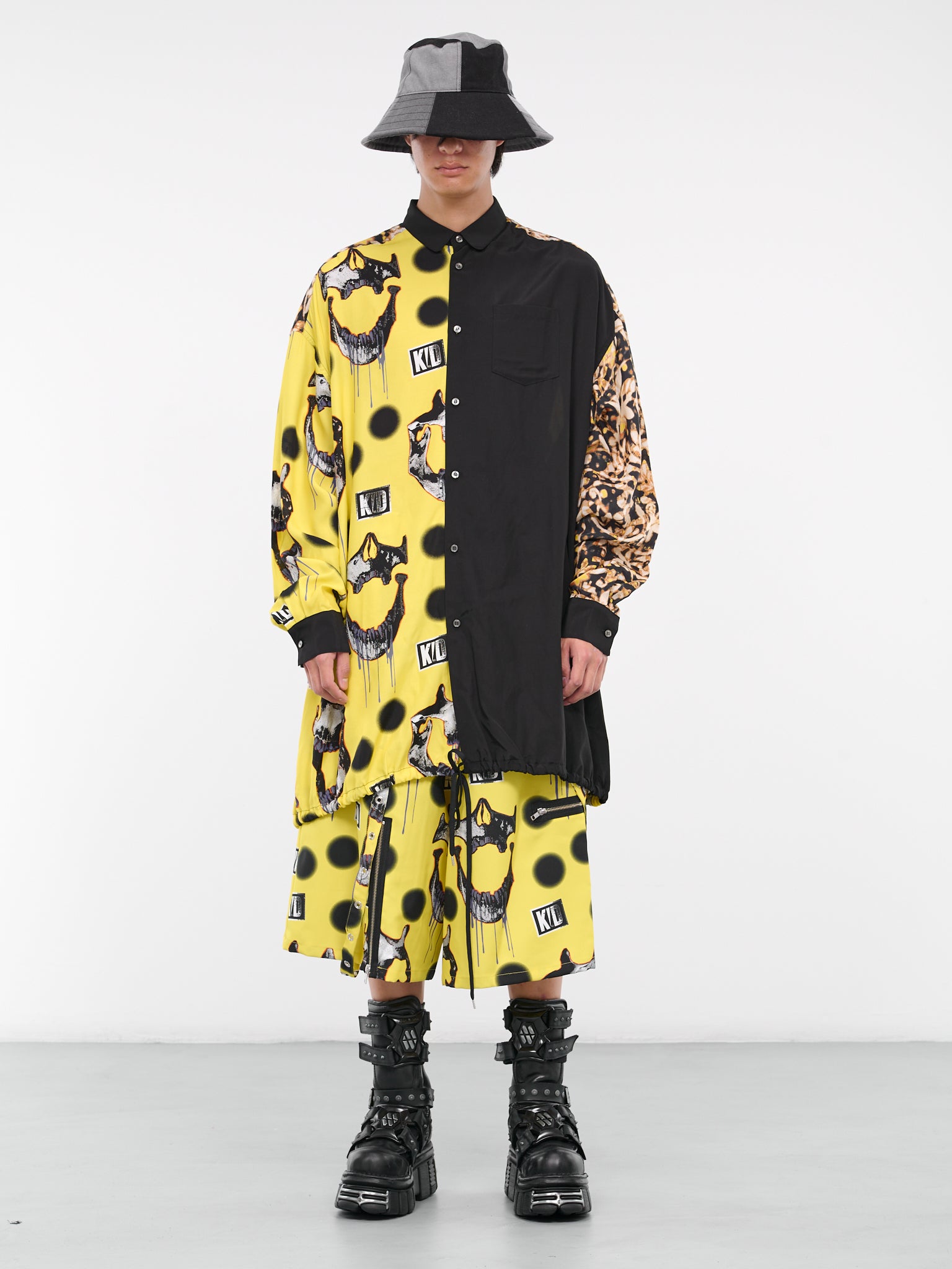 Skull Zip Shorts (KL768-YELLOW-SKULL)