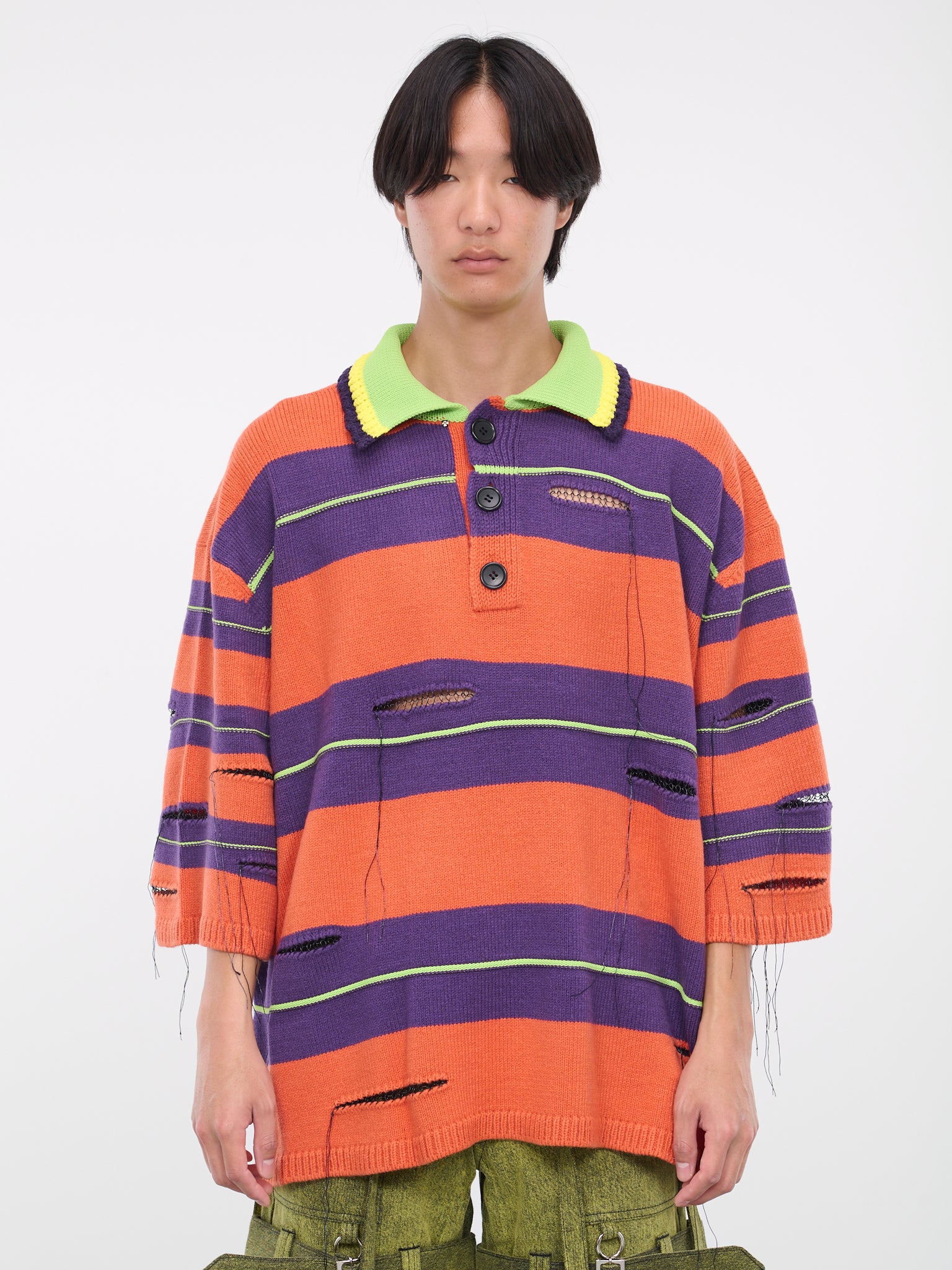 Rurumu Border Polo (KL751-PURPLE-ORANGE)
