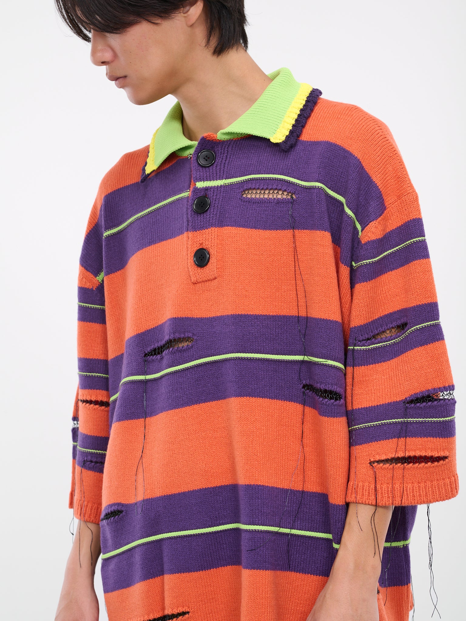 Rurumu Border Polo (KL751-PURPLE-ORANGE)