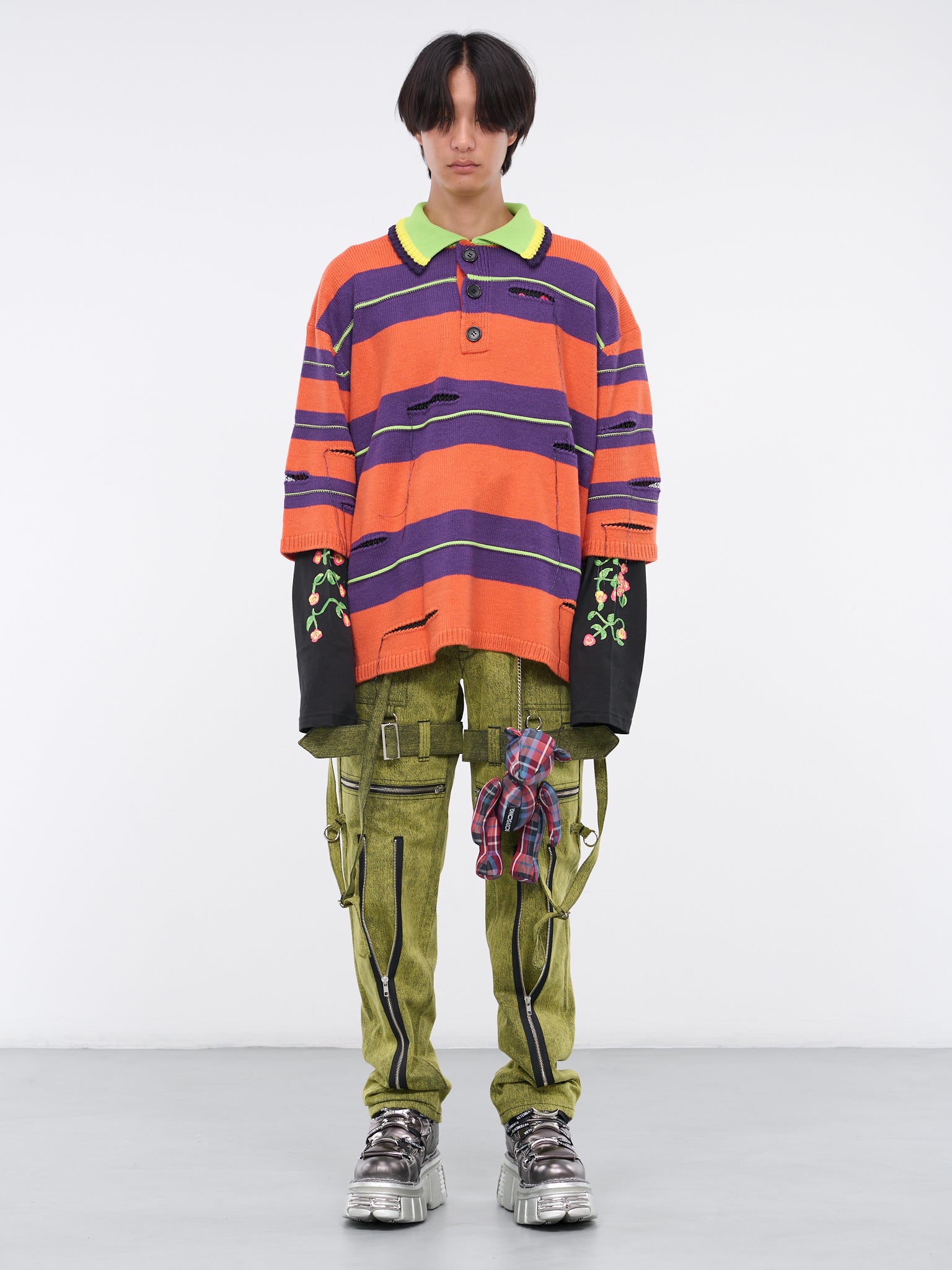 Rurumu Border Polo (KL751-PURPLE-ORANGE)