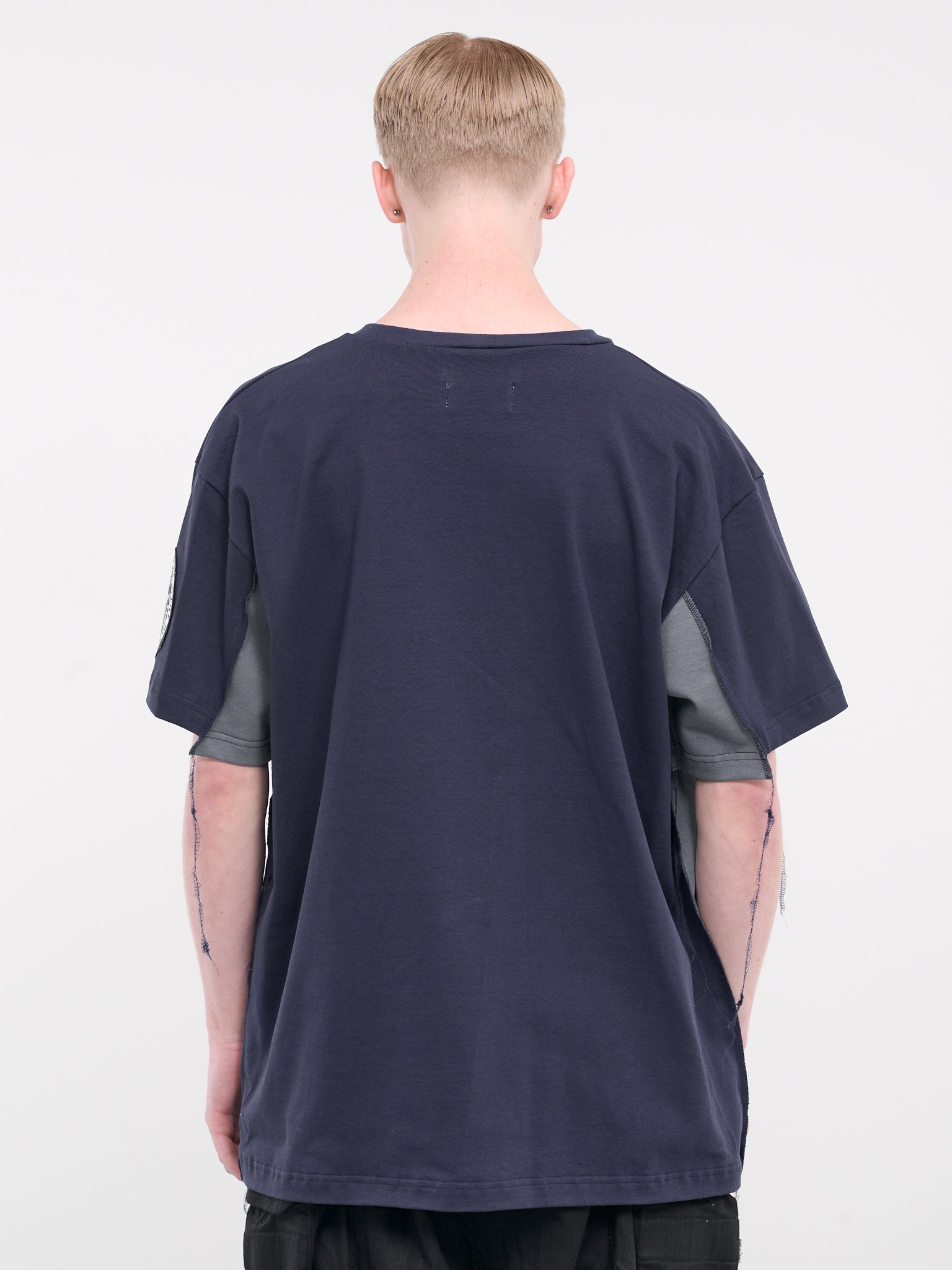 Distressed Graphic Patch Tee (KL820-NAVY-GREY)