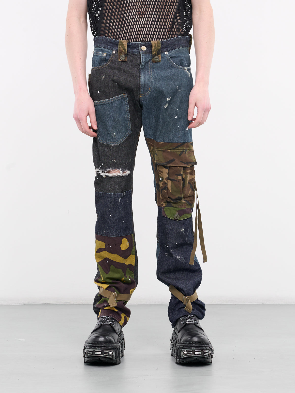Patchwork Jeans (KL834-INDIGO-CAMO)